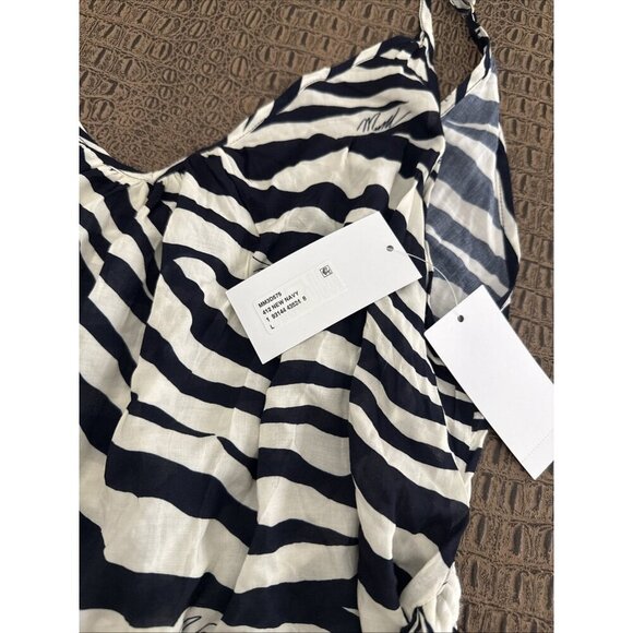 Michael Kors Zebra Print Belted Cover-Up Dress Navy White Size Large NWT - Picture 7 of 11